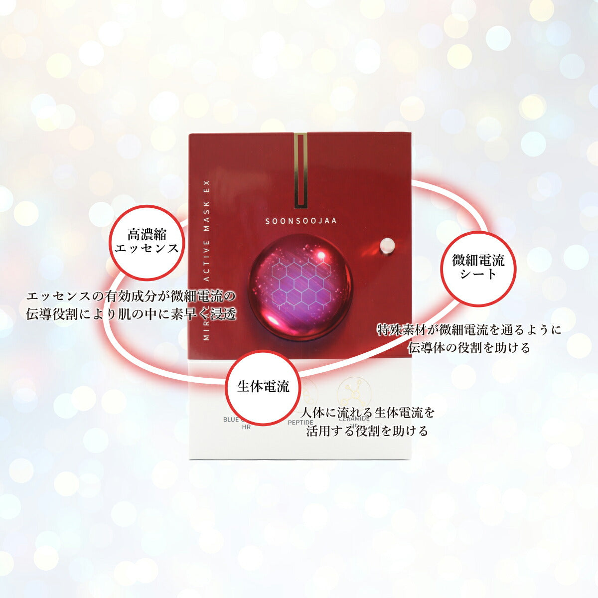 フェイスマスク ミミズペプチド スーンスージャア ミラクルアクティブマスク3枚セット