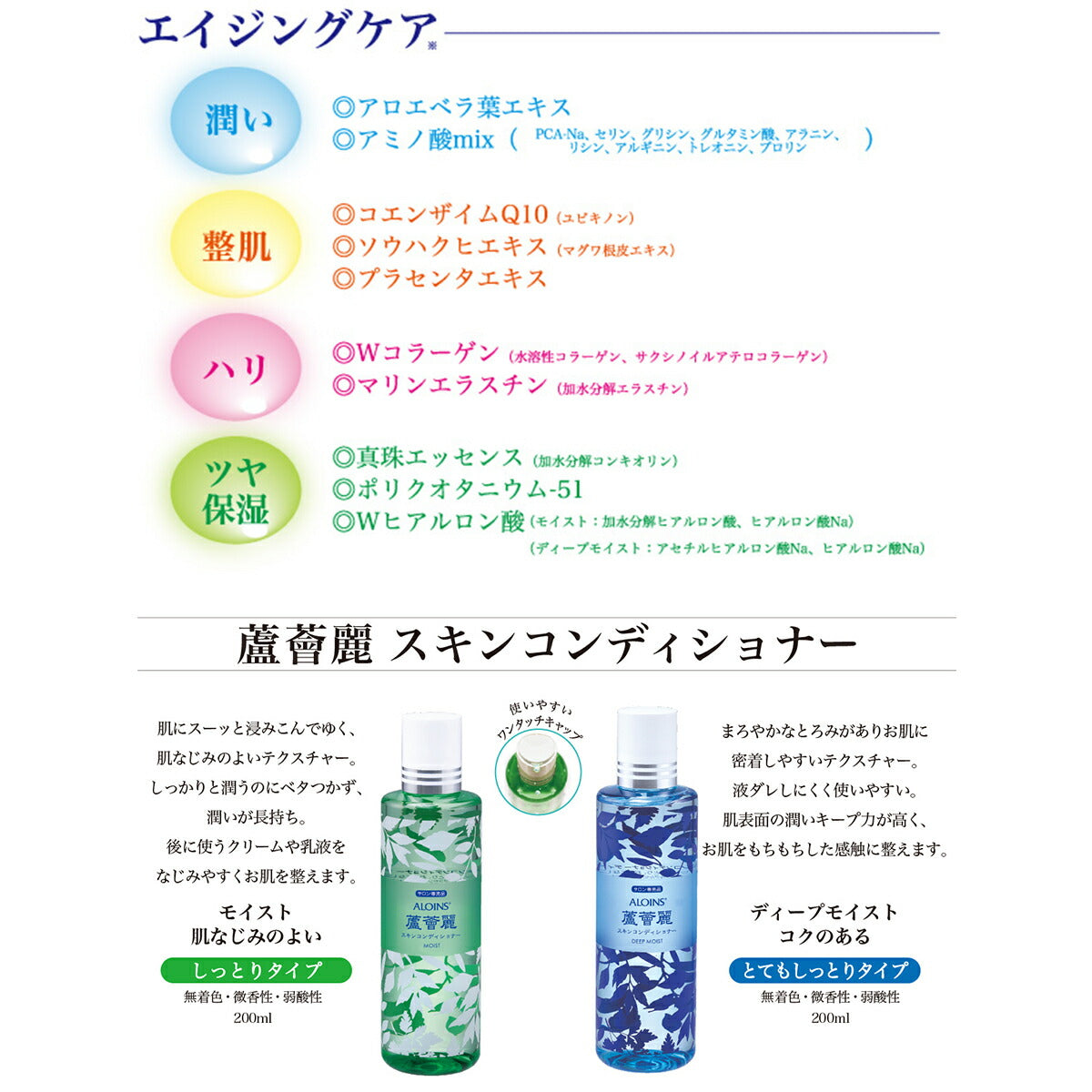 ロカイレイ スキンコンディショナーモイスト 保湿化粧水 200ml 4956962120415